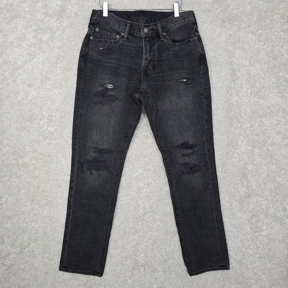 Abercrombie Fitch‎ Rustin Jeans Men’s 29x30 Black Athletic Skinny Distressed - Picture 1 of 13